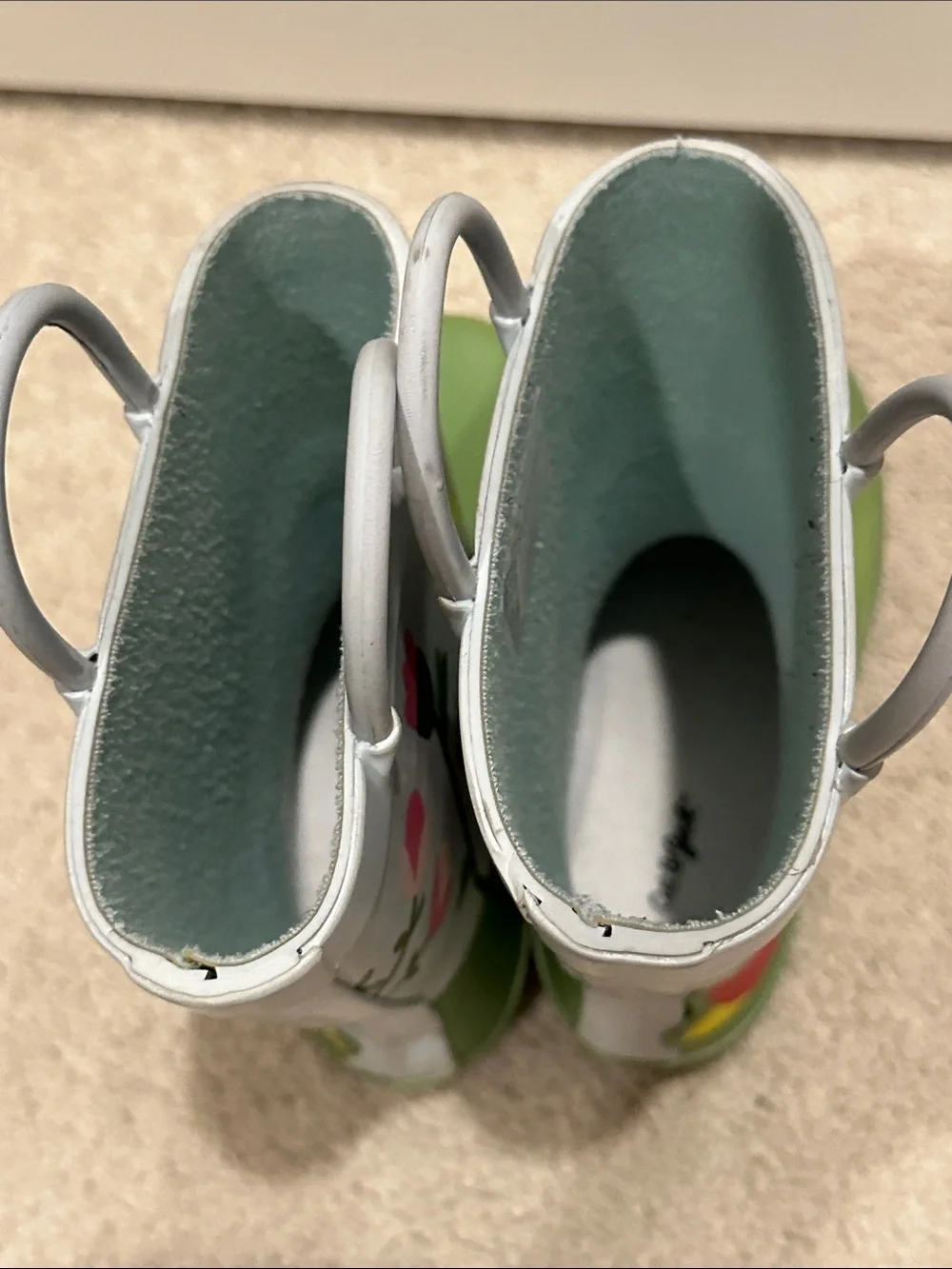 Cat & Jack Green Floral Pull-On Rain Boots for Kids